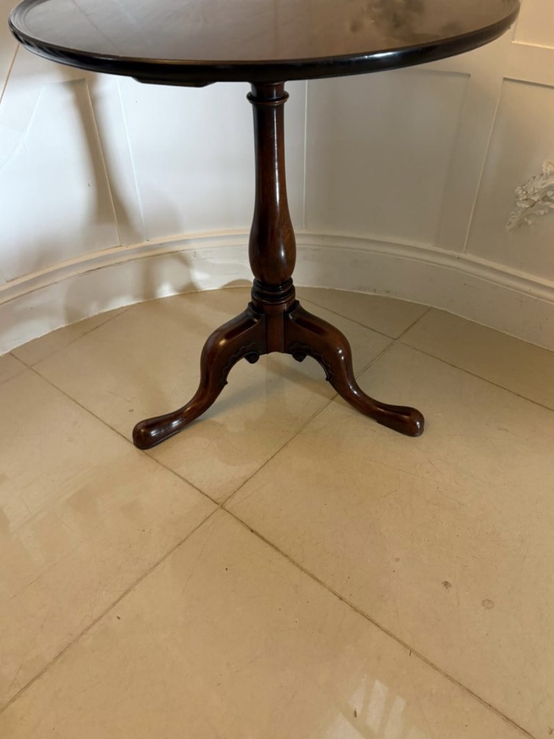 Antique English Georgian Mahogany Tripod Lamp Table - Image 7